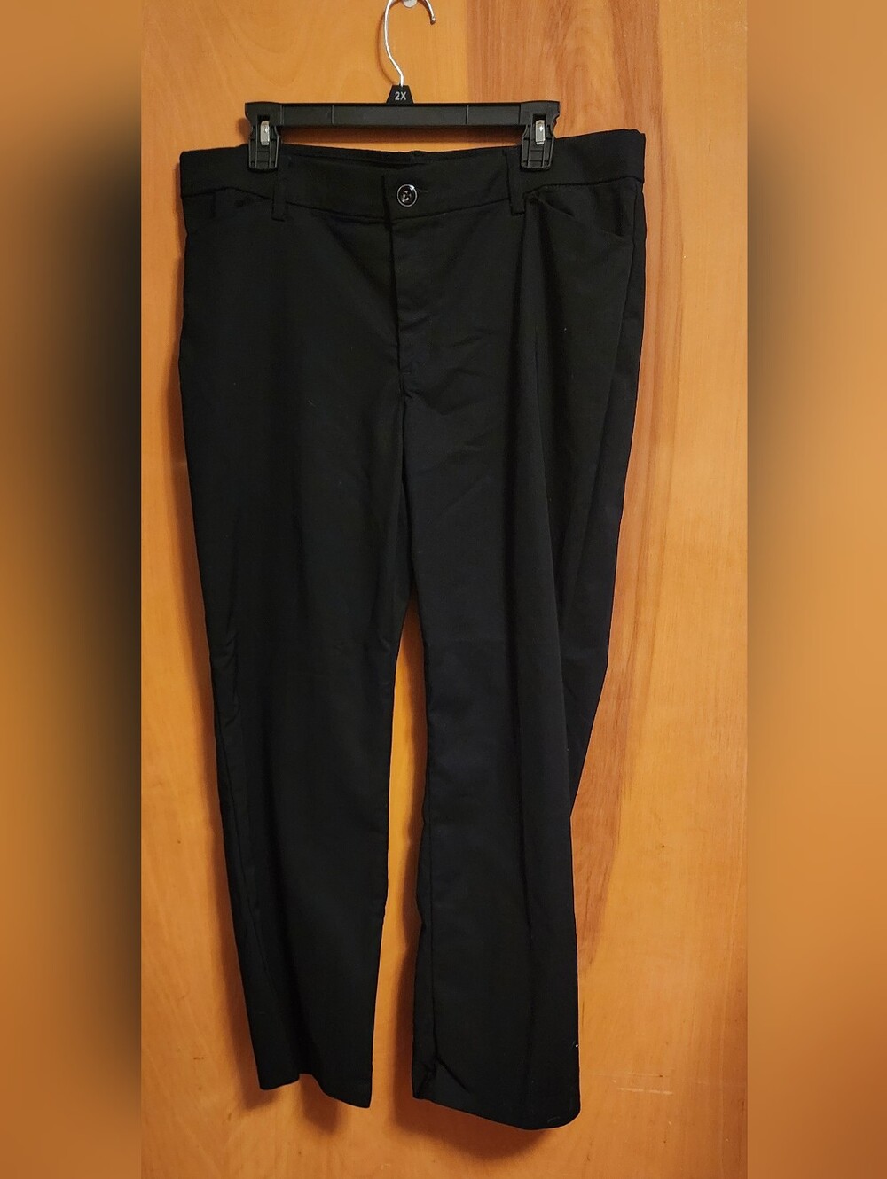 Womens Black Dress Slacks Classic Straight Fit, Short Length